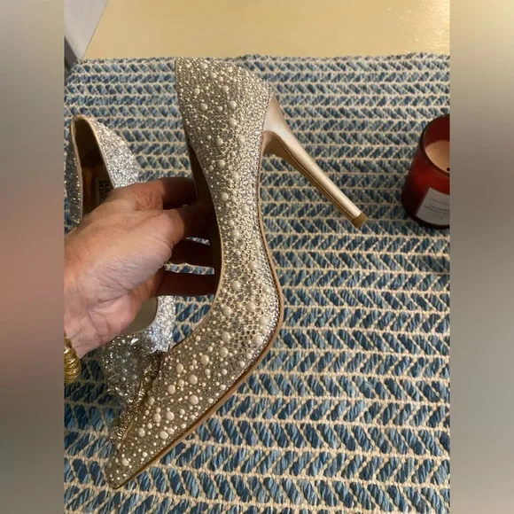 BADGLEY MISCHKA CHER II Crystal Wedding Shoes - Picture 11 of 14